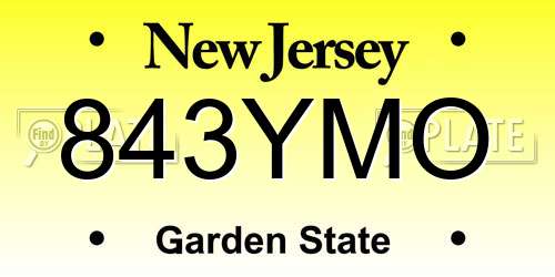843YMO New Jersey License Plate
