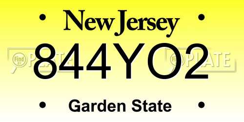 844YO2 New Jersey License Plate