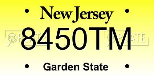 8450TM New Jersey License Plate