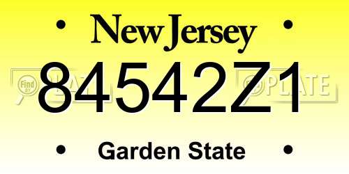 84542Z1 New Jersey License Plate