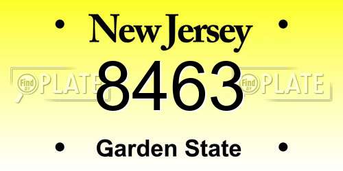 8463 New Jersey License Plate