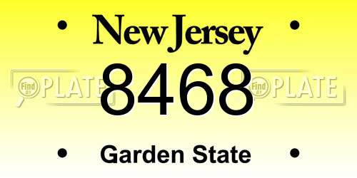 8468 New Jersey License Plate
