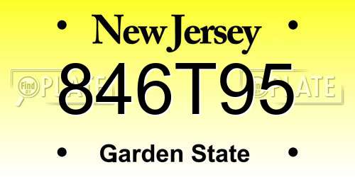 846T95 New Jersey License Plate