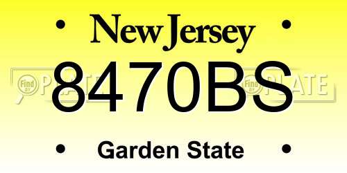 8470BS New Jersey License Plate