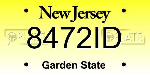 8472ID New Jersey License Plate