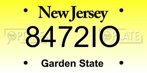 8472IO New Jersey License Plate