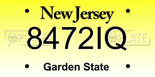 8472IQ New Jersey License Plate