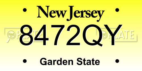 8472QY New Jersey License Plate