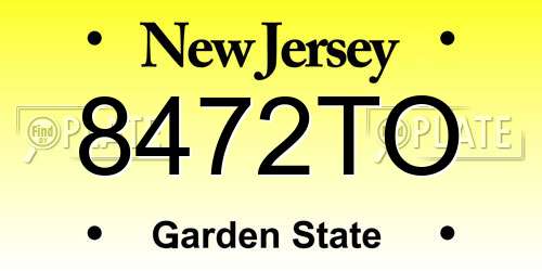 8472TO New Jersey License Plate