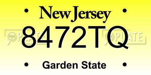8472TQ New Jersey License Plate