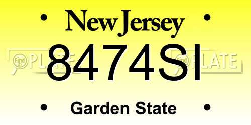 8474SI New Jersey License Plate