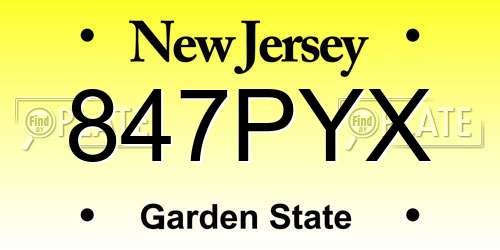 847PYX New Jersey License Plate