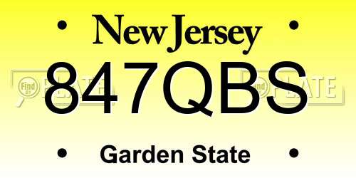 847QBS New Jersey License Plate