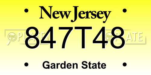 847T48 New Jersey License Plate