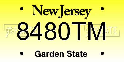 8480TM New Jersey License Plate