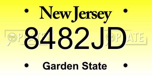 8482JD New Jersey License Plate