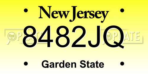 8482JQ New Jersey License Plate