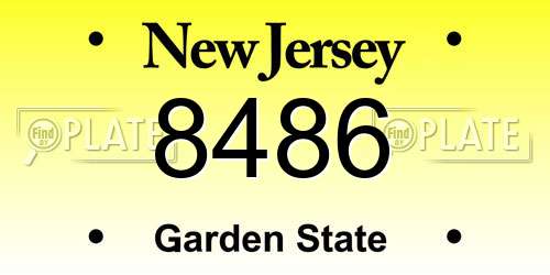 8486 New Jersey License Plate