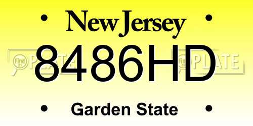8486HD New Jersey License Plate