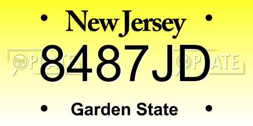 8487JD New Jersey License Plate