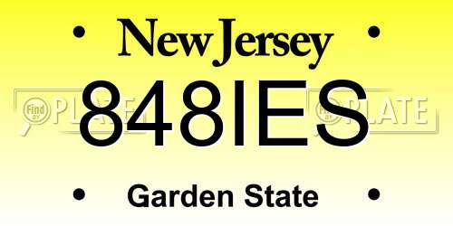 848IES New Jersey License Plate