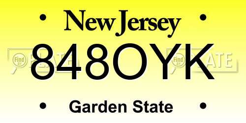 848OYK New Jersey License Plate