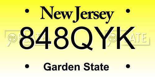 848QYK New Jersey License Plate