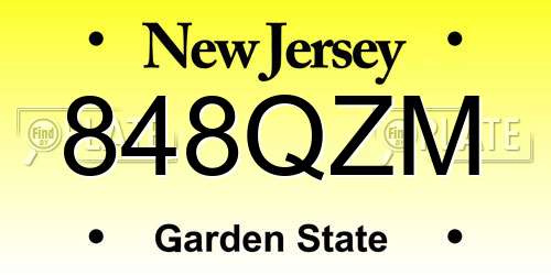 848QZM New Jersey License Plate