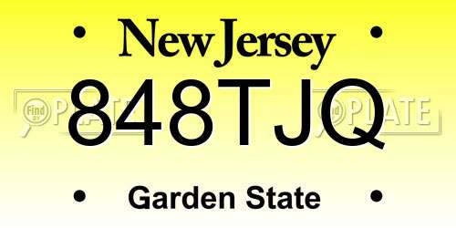 848TJQ New Jersey License Plate