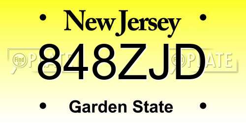 848ZJD New Jersey License Plate