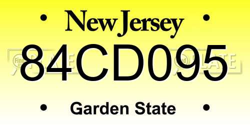 84CD095 New Jersey License Plate