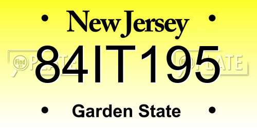 84IT195 New Jersey License Plate