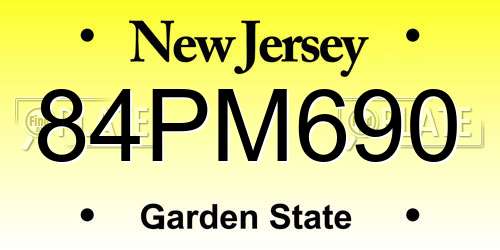 84PM690 New Jersey License Plate