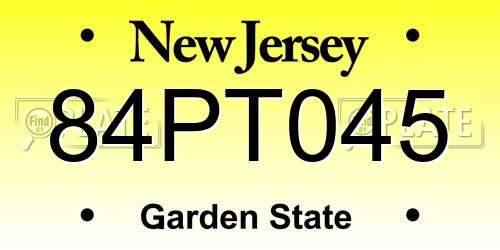 84PT045 New Jersey License Plate