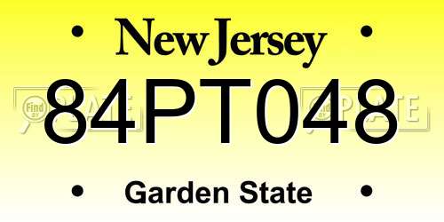 84PT048 New Jersey License Plate