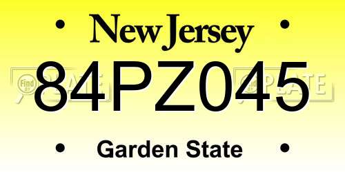 84PZ045 New Jersey License Plate