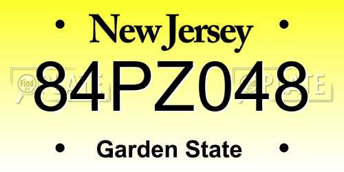 84PZ048 New Jersey License Plate