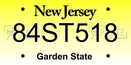 84ST518 New Jersey License Plate