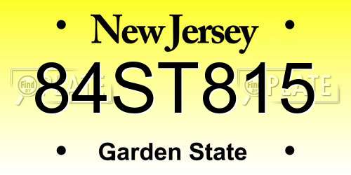 84ST815 New Jersey License Plate