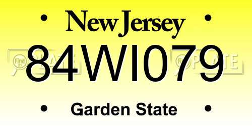 84WI079 New Jersey License Plate