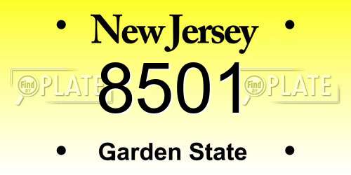 8501 New Jersey License Plate