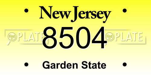 8504 New Jersey License Plate