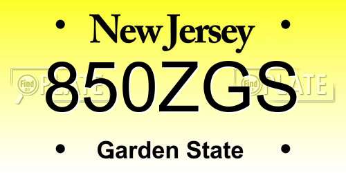 850ZGS New Jersey License Plate