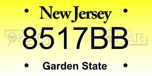 8517BB New Jersey License Plate