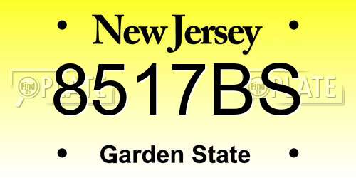 8517BS New Jersey License Plate