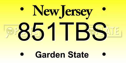 851TBS New Jersey License Plate