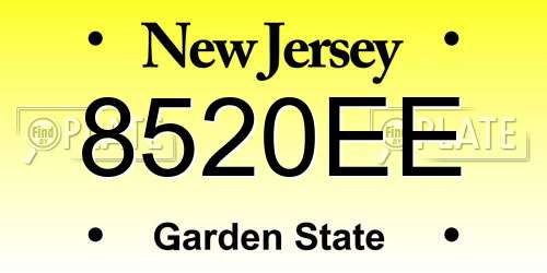8520EE New Jersey License Plate