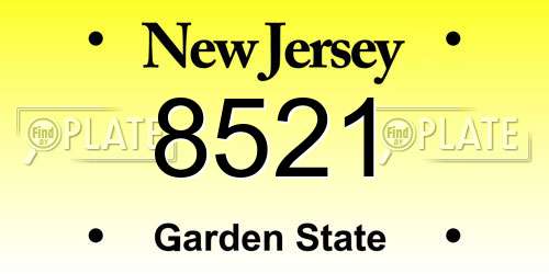 8521 New Jersey License Plate