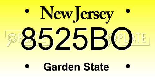 8525BO New Jersey License Plate