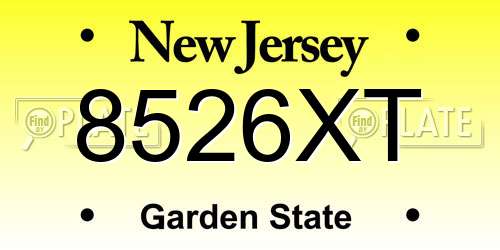 8526XT New Jersey License Plate